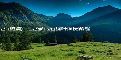 (11-27热点)-52岁TVB绿叶演员戴耀明：打工送餐，人生新篇章！