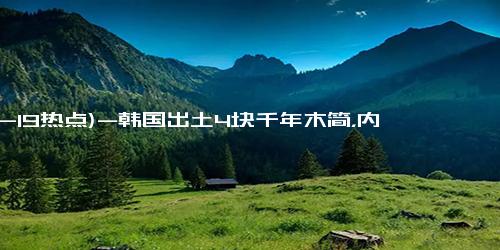 (12-19热点)-韩国出土4块千年木简，内容为汉字，去汉化的他们历史断代