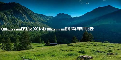 (same的反义词)same的简单用法