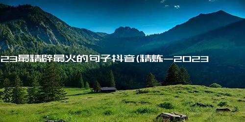 2023最精辟最火的句子抖音(精炼-2023最热门的句子在抖音引爆了网络)