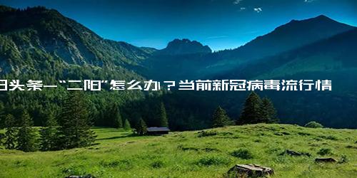 今日头条-“二阳”怎么办？当前新冠病毒流行情况如何？专家权威解答