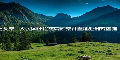 今日头条-人民网评论杰克辣条开直播处刑式虐猫，反虐待动物立法还有多远？