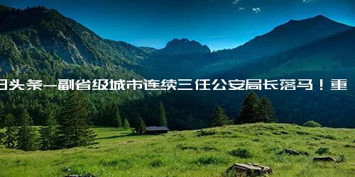 今日头条-副省级城市连续三任公安局长落马！重要时间节点，中央纪委点名披露办案细节