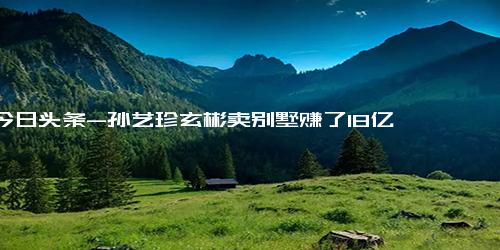 今日头条-孙艺珍玄彬卖别墅赚了18亿……