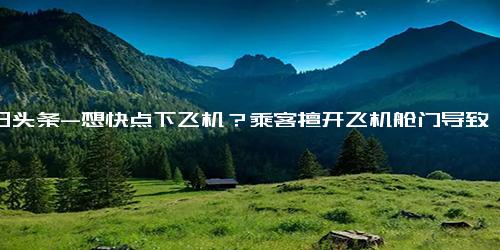 今日头条-想快点下飞机？乘客擅开飞机舱门导致多人晕倒，涉事男子已被逮捕