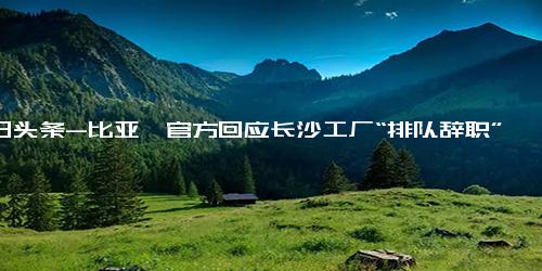 今日头条-比亚迪官方回应长沙工厂“排队辞职”