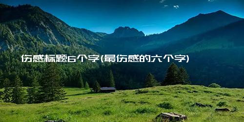 伤感标题6个字(最伤感的六个字)