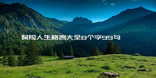 保险人生格言大全8个字99句