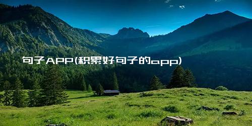 句子APP(积累好句子的app)