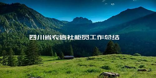 四川省农信社柜员工作总结