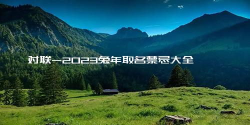 对联-2023兔年取名禁忌大全