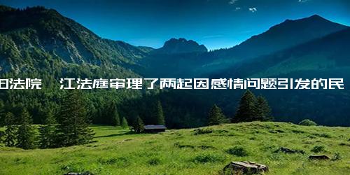 平阳法院鳌江法庭审理了两起因感情问题引发的民间借贷纠纷案件