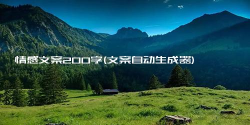 情感文案200字(文案自动生成器)