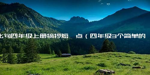 排比句四年级上册摘抄短一点（四年级3个简单的排比句）