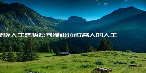 最精辟人生感悟短句缘11份(11位名人的人生感悟，一句话点醒你的人生价值观)