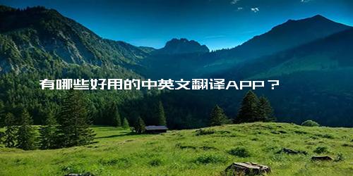 有哪些好用的中英文翻译APP？