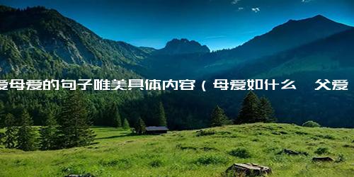 父爱母爱的句子唯美具体内容（母爱如什么,父爱如山）