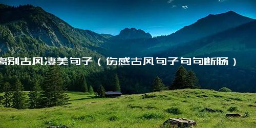 离别古风凄美句子（伤感古风句子句句断肠）