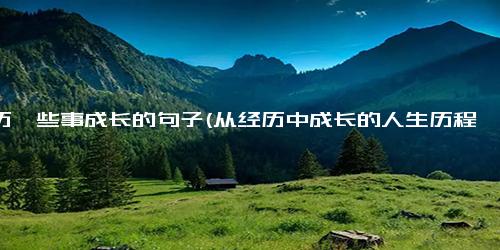 经历一些事成长的句子(从经历中成长的人生历程)