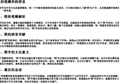 照的笔顺和的拼音.docx免费下载(word版可打印)