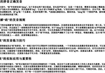 政的拼音正确发音.docx免费下载(word版可打印)