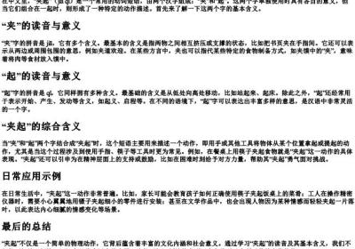 夹起的读音和基本含义.docx免费下载(word版可打印)