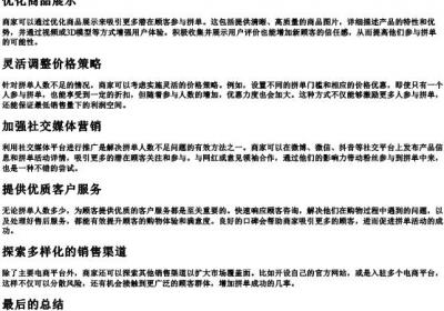 只有一个人拼单商家怎么做.docx免费下载(word版可打印)